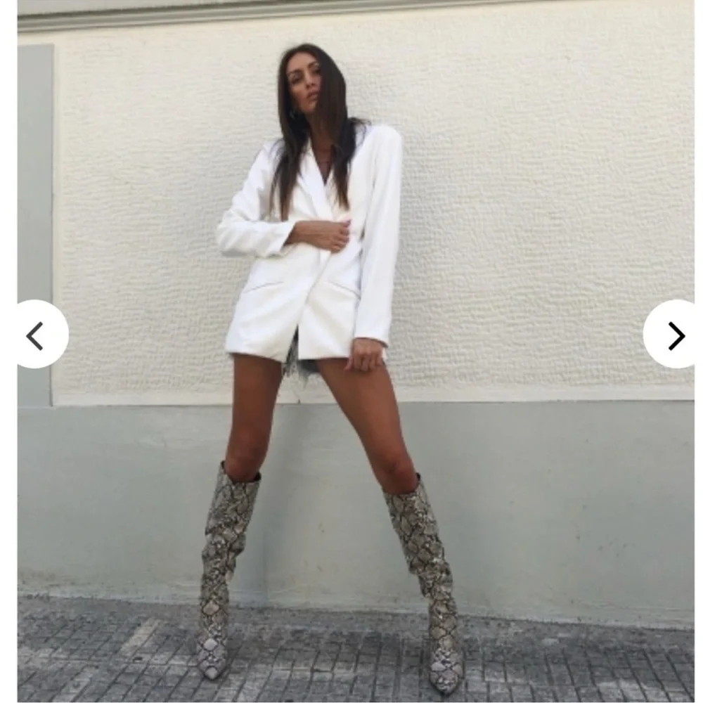 Public Desire Snakeskin Knee High Boots size 6